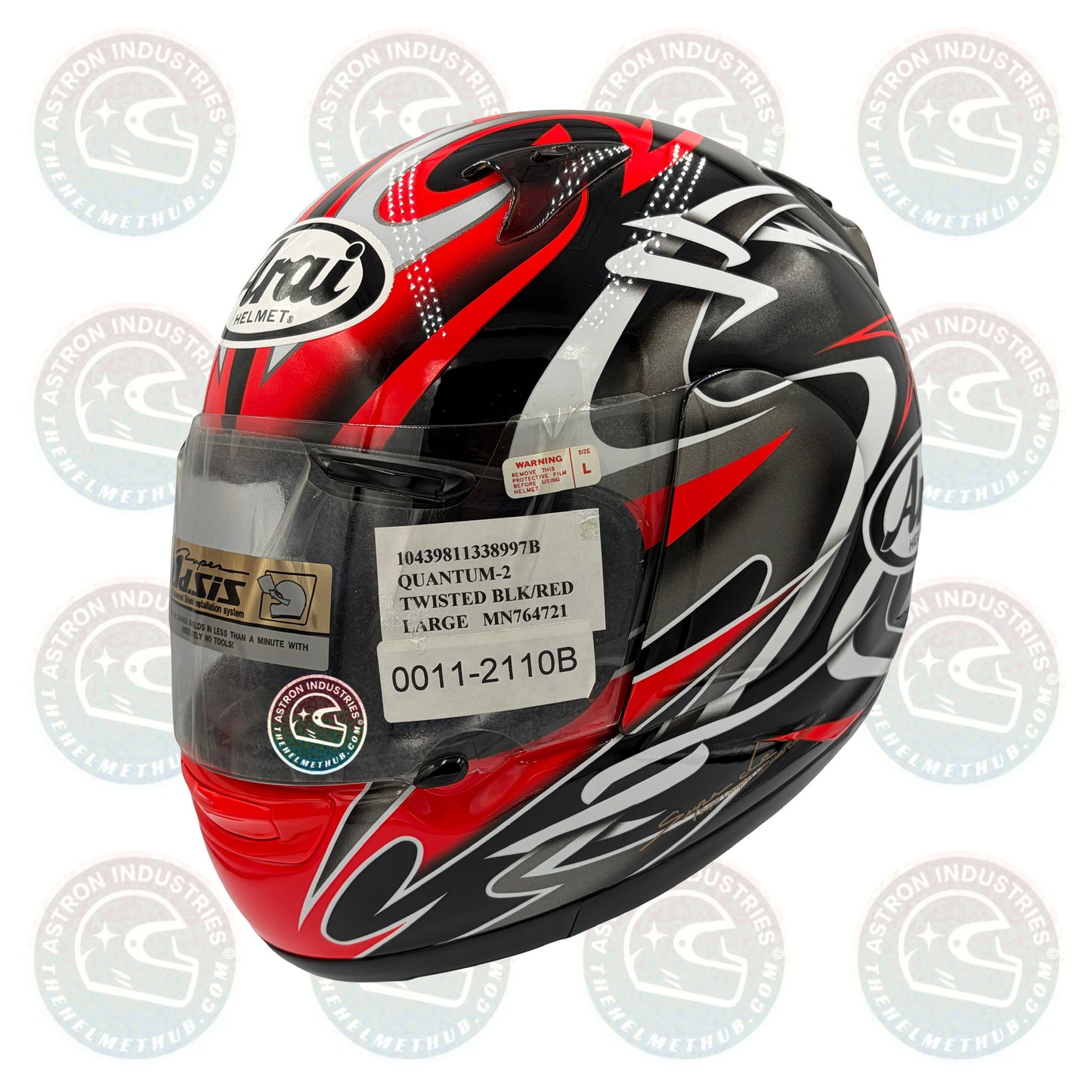Arai Quantum 2 Twisted Black and Red Motorcycle Helmet