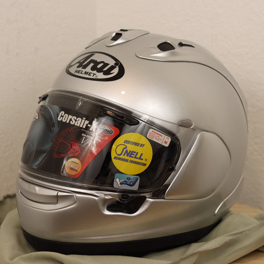 Arai Corsair - X Aluminum Silver Motorcycle Helmet - TheHelmetHub