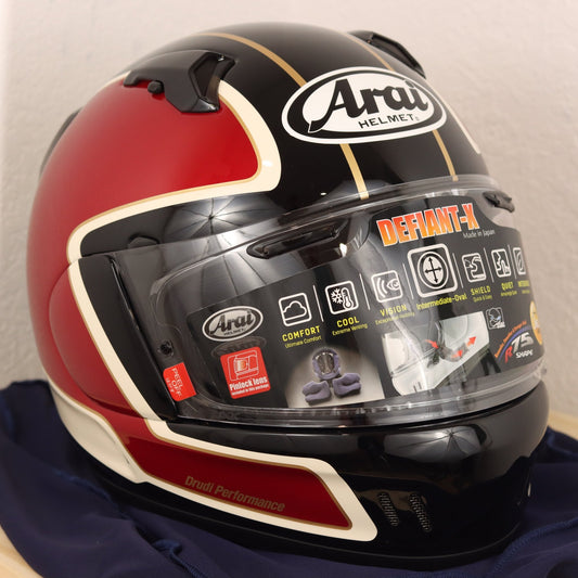 Arai Defiant - X Outline Red Motorcycle Helmet - TheHelmetHub