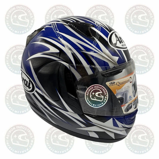Arai Quantum 2 Stellar Black & Blue Motorcycle Helmet - TheHelmetHub