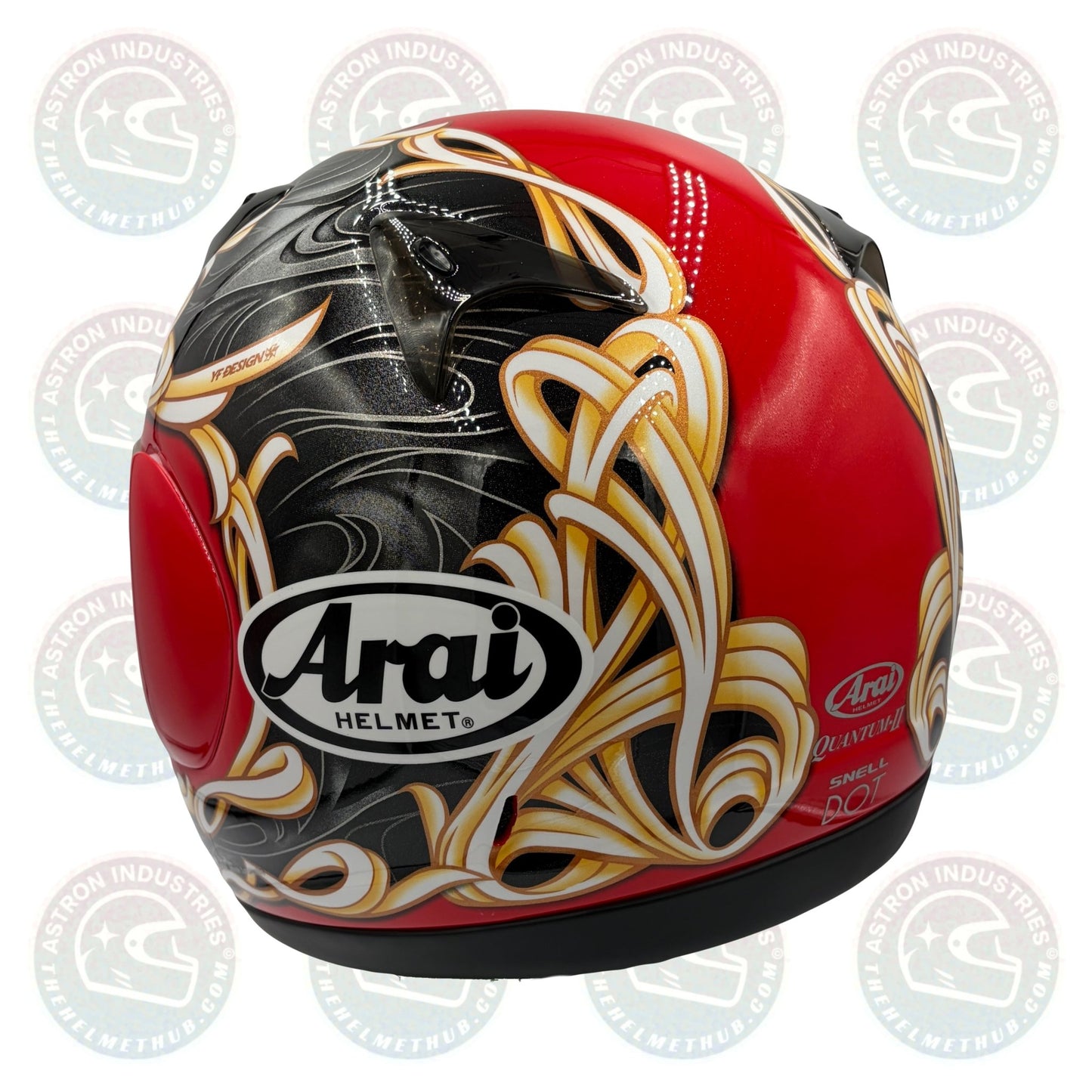 Arai Quantum 2 Swirl Red Motorcycle Helmet - TheHelmetHub