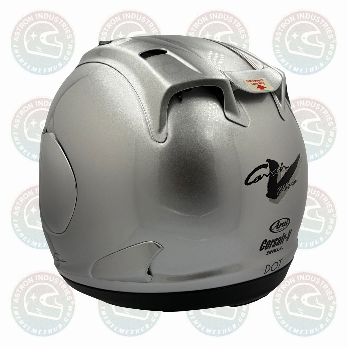 Arai Corsair-V Aluminum Silver motorcycle helmet, rear quarter