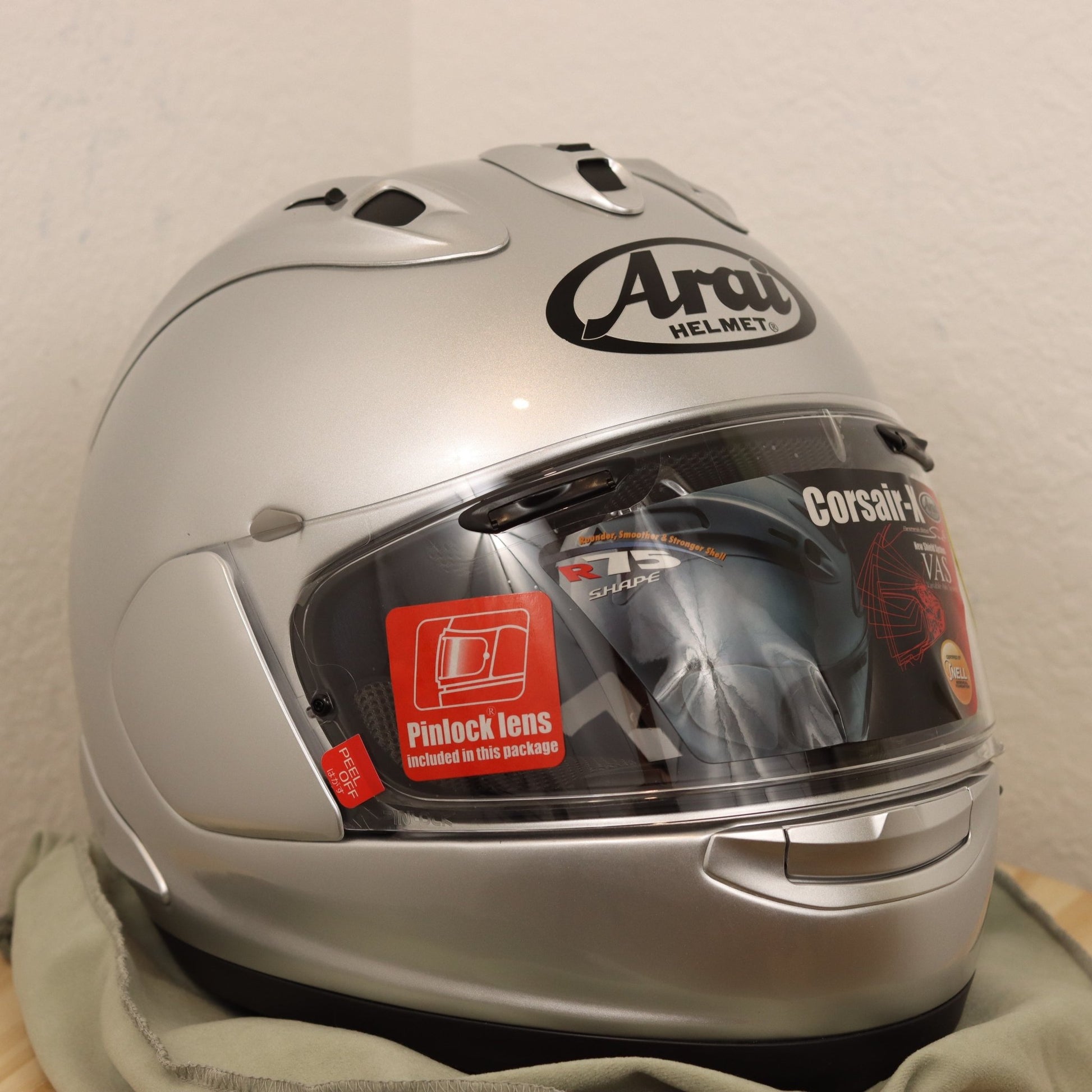 Arai Corsair - X Aluminum Silver Motorcycle Helmet - TheHelmetHub