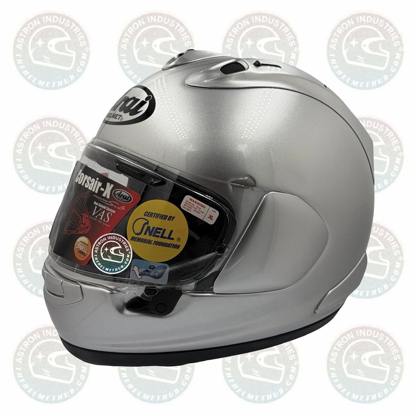 Arai Corsair - X Aluminum Silver Motorcycle Helmet - TheHelmetHub