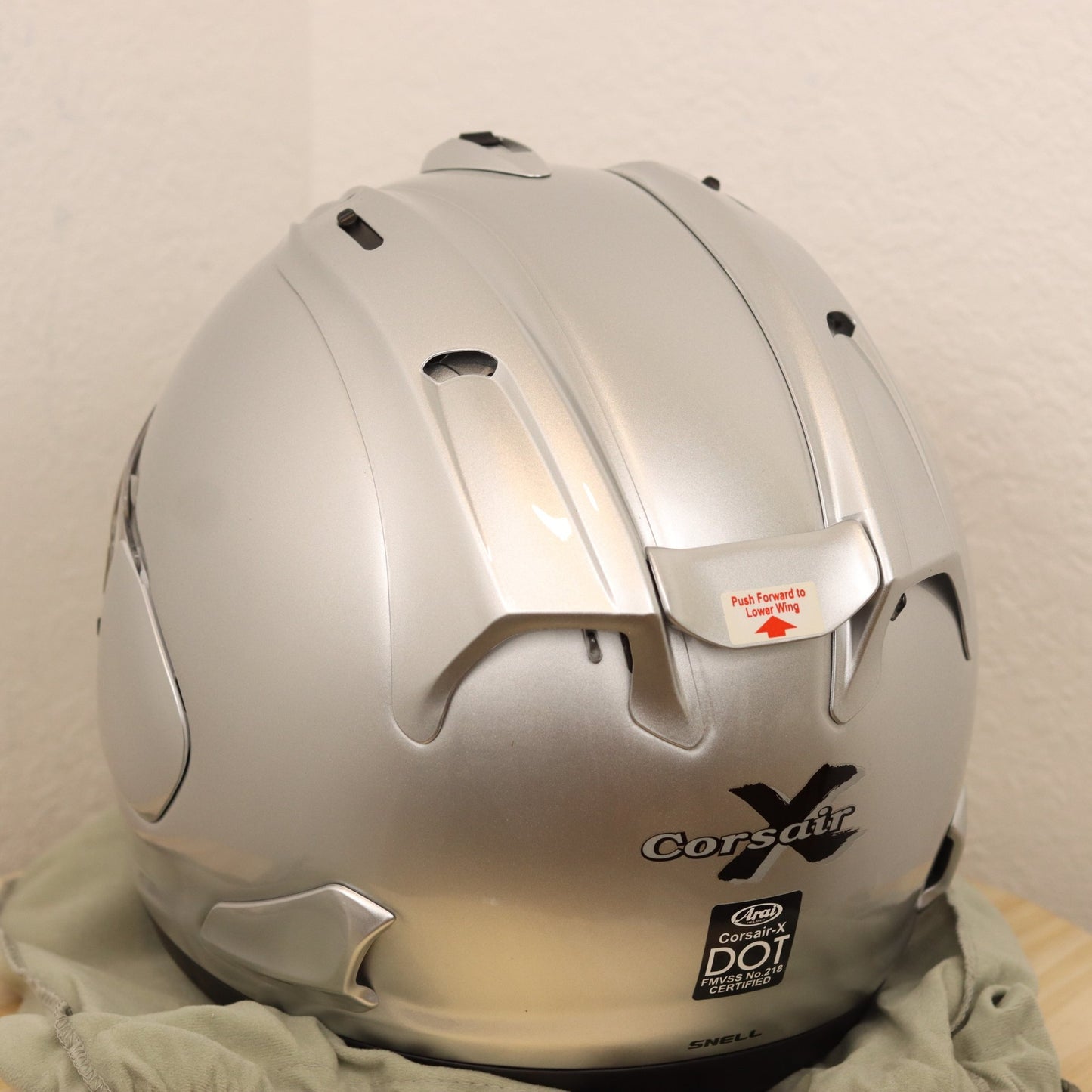 Arai Corsair - X Aluminum Silver Motorcycle Helmet - TheHelmetHub
