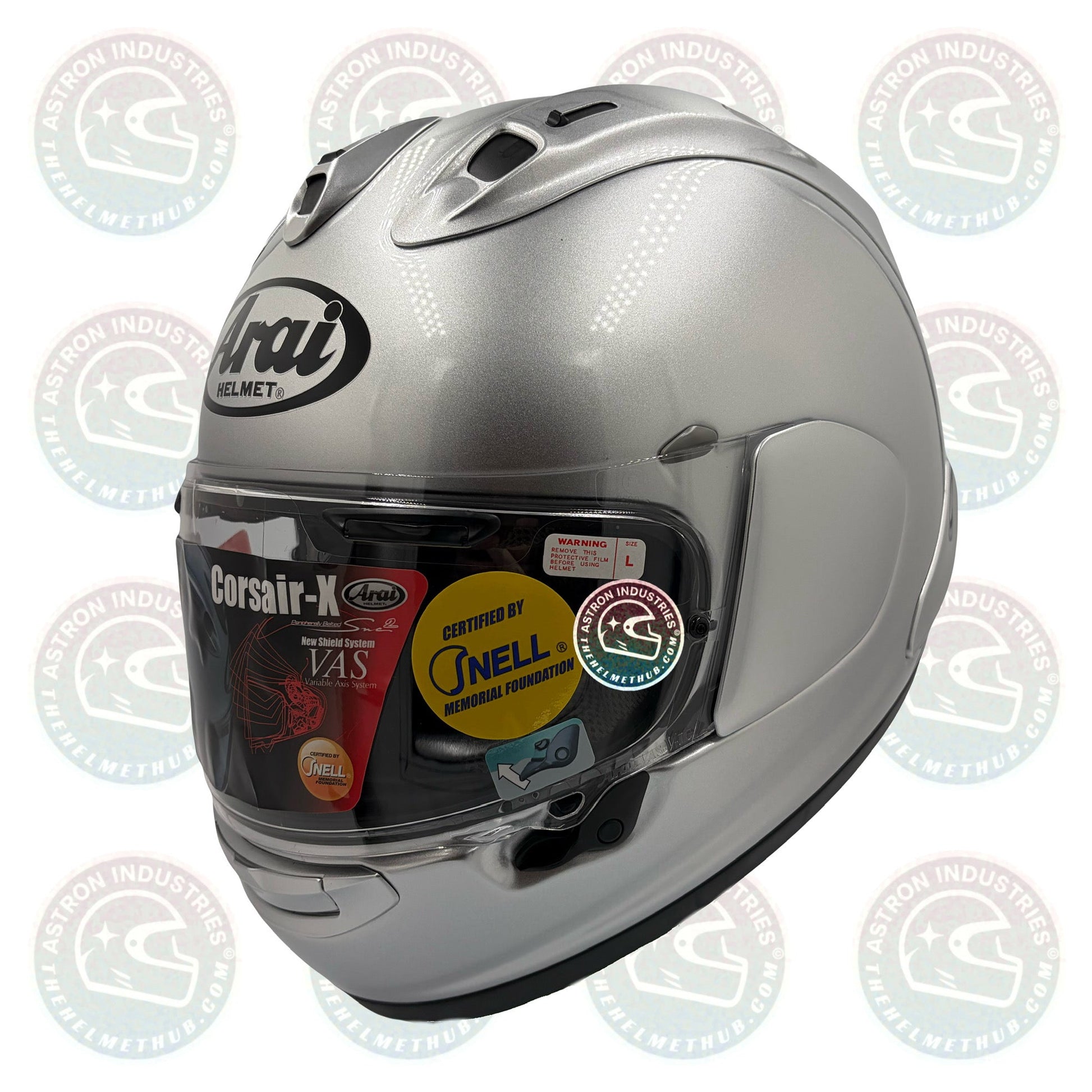 Arai Corsair - X Aluminum Silver Motorcycle Helmet - TheHelmetHub