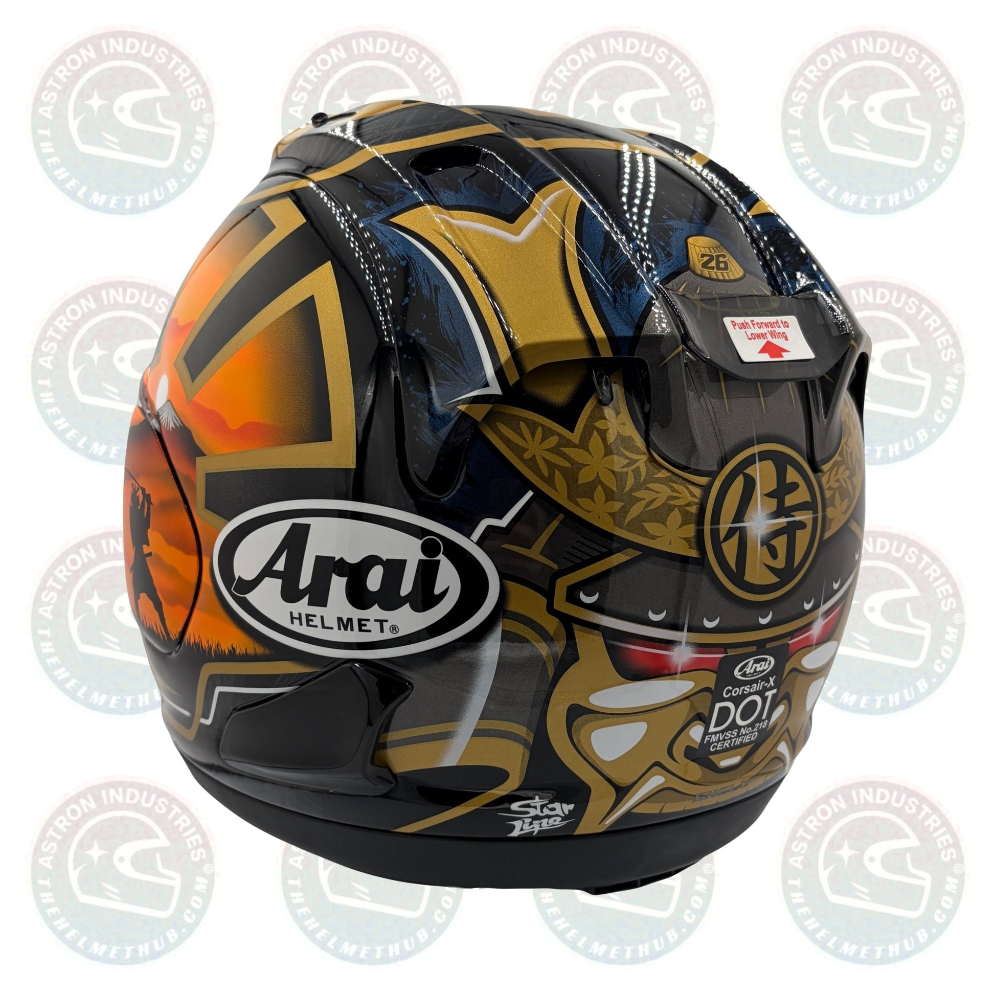 Arai Corsair - X Dani Samurai - 2 Black Motorcycle Helmet - TheHelmetHub