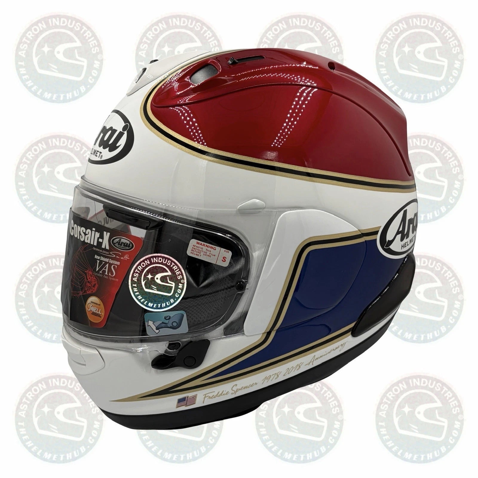 Arai Corsair - X Freddie Spencer 40th Anniversary Red Helmet - TheHelmetHub