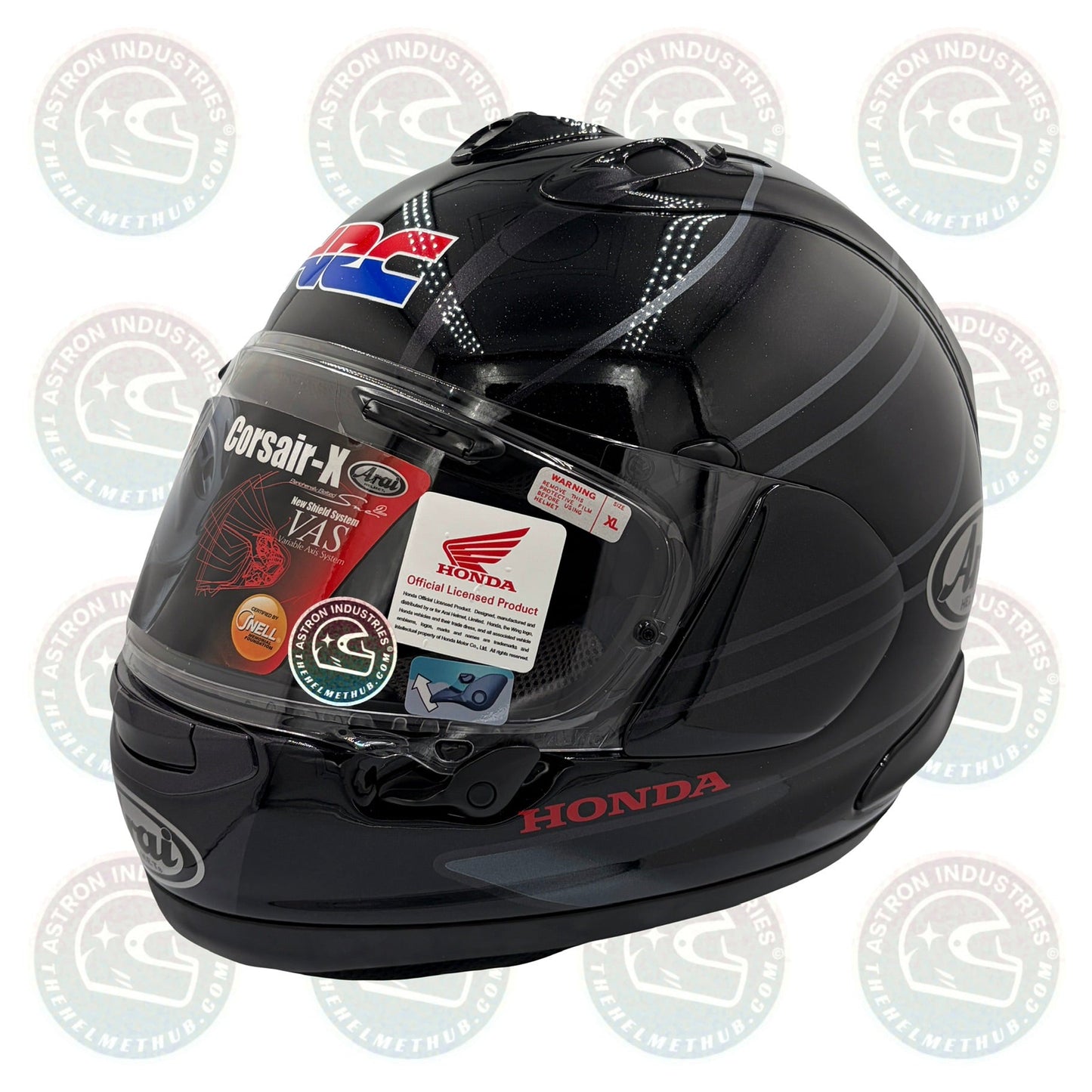Arai Corsair - X HRC Black (Honda Racing Corporation) Motorcycle Helmet - TheHelmetHub