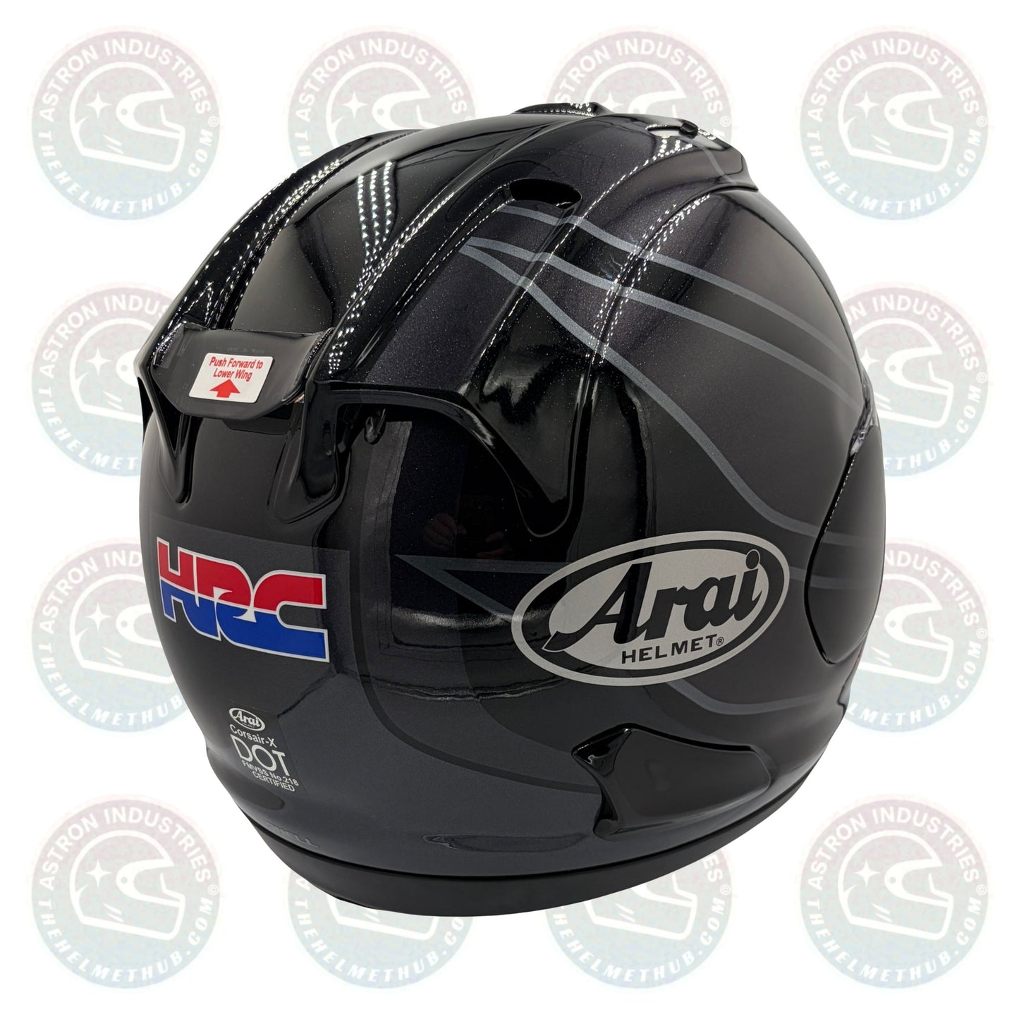 Arai Corsair - X HRC Black (Honda Racing Corporation) Motorcycle Helmet - TheHelmetHub