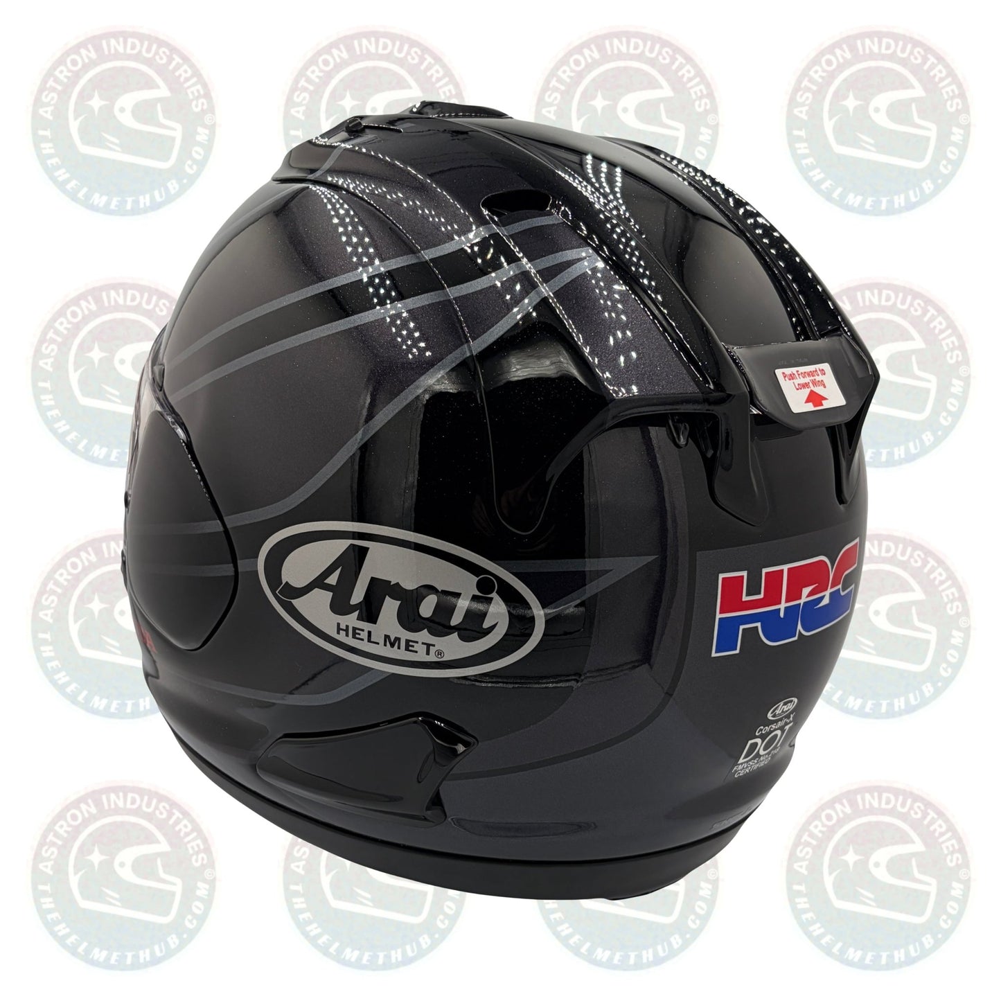 Arai Corsair - X HRC Black (Honda Racing Corporation) Motorcycle Helmet - TheHelmetHub
