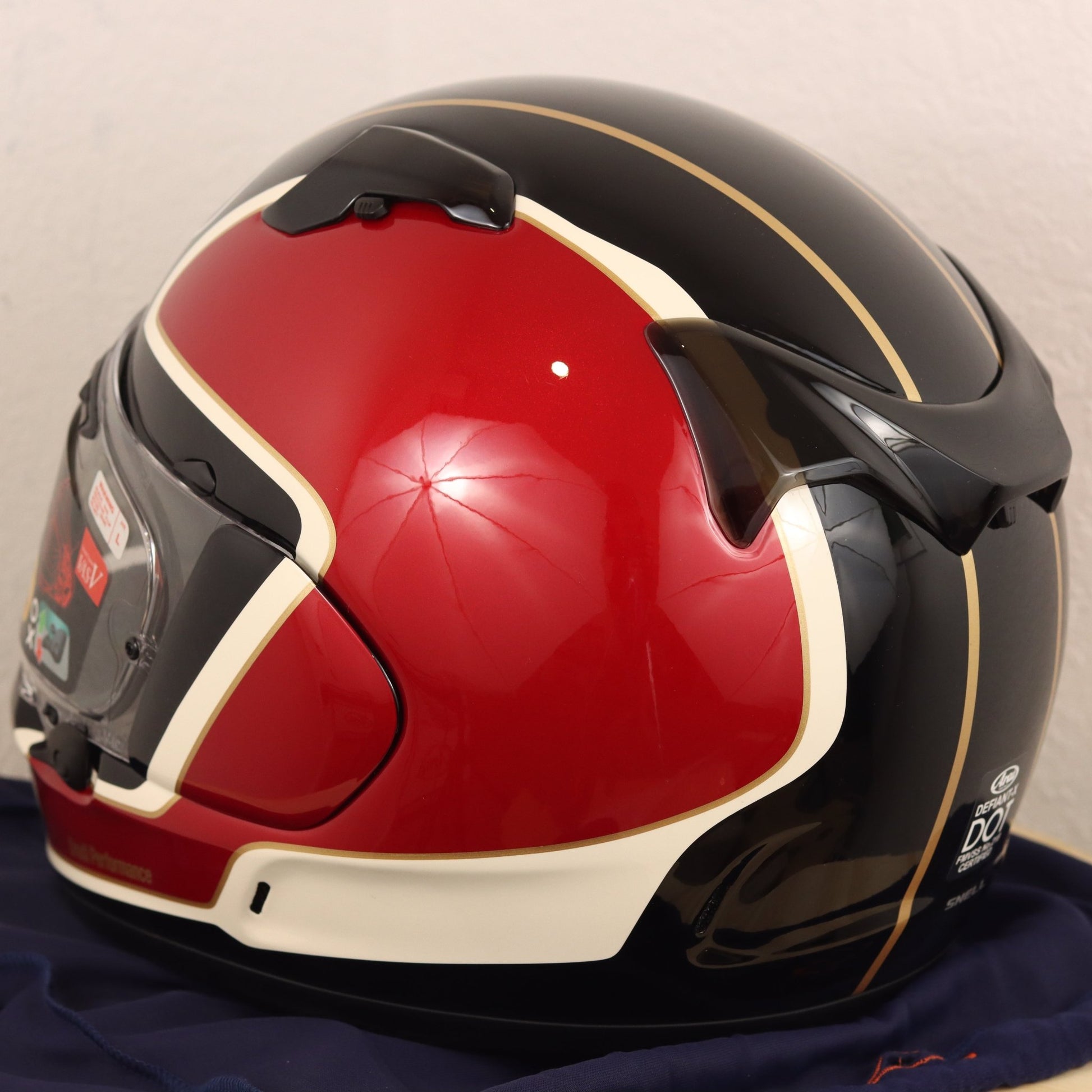 Arai Defiant - X Outline Red Motorcycle Helmet - TheHelmetHub