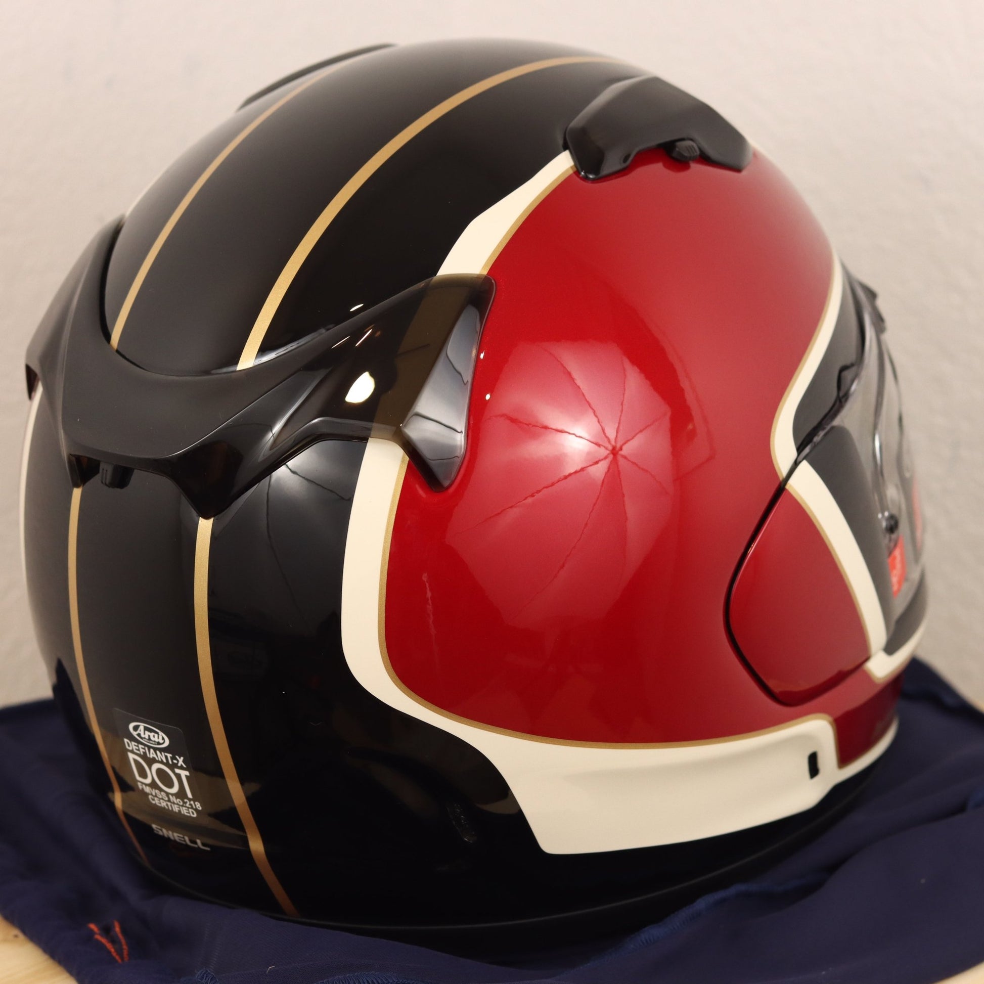 Arai Defiant - X Outline Red Motorcycle Helmet - TheHelmetHub