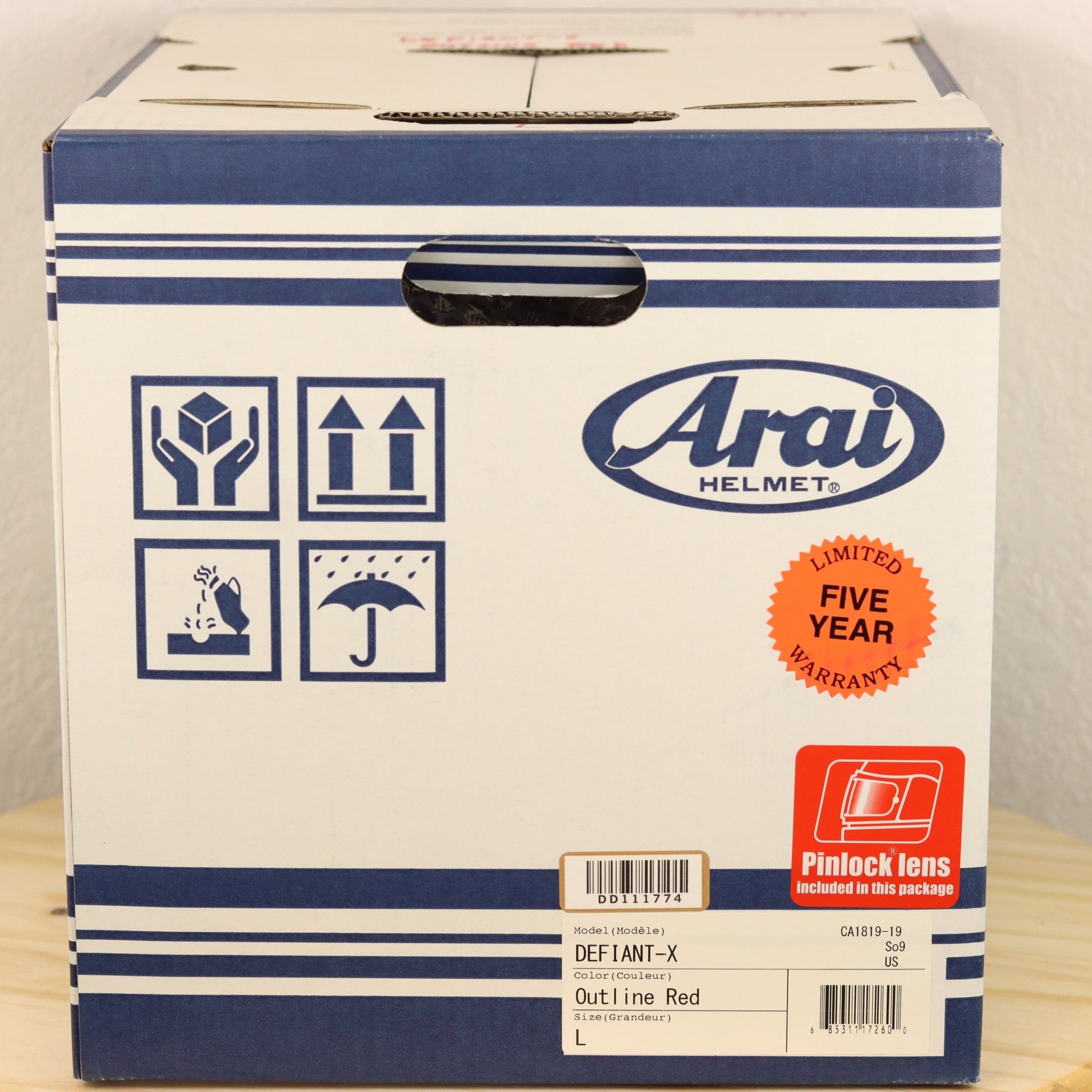 Arai Defiant - X Outline Red Motorcycle Helmet - TheHelmetHub