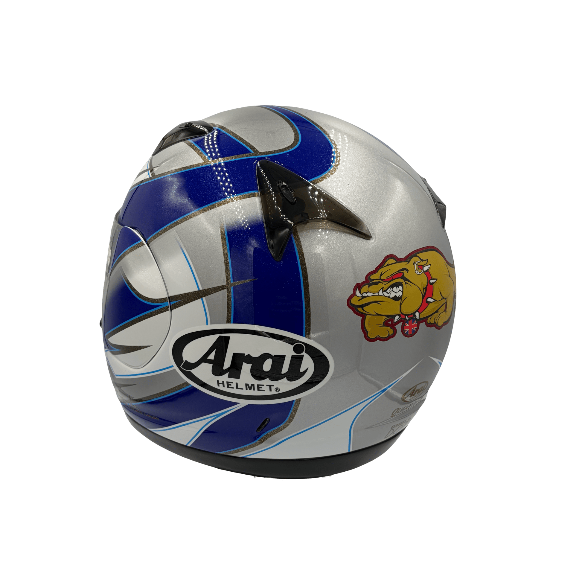 Arai Quantum 2 Hacker Silver & Blue Motorcycle Helmet - TheHelmetHub