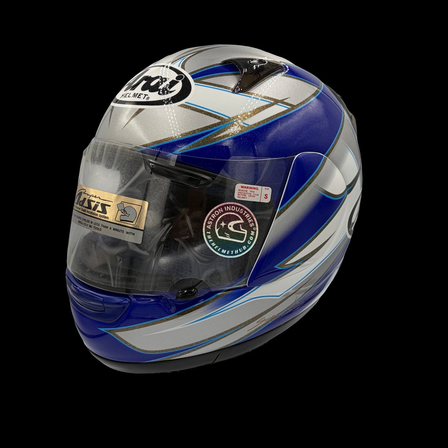 Arai Quantum 2 Hacker Silver & Blue Motorcycle Helmet - TheHelmetHub