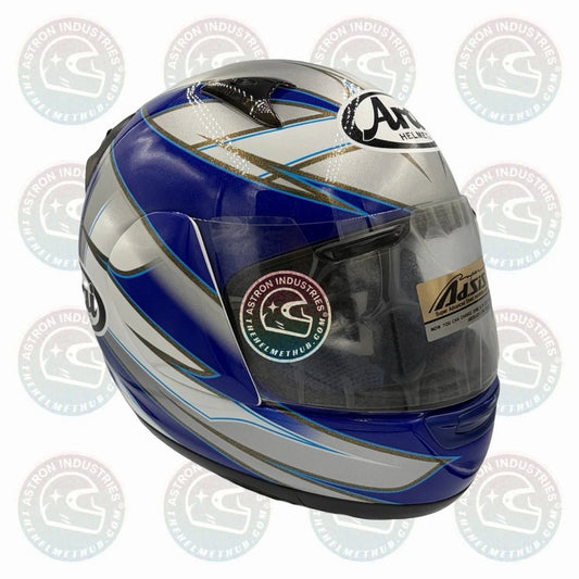 Arai Quantum 2 Hacker Silver & Blue Motorcycle Helmet - TheHelmetHub