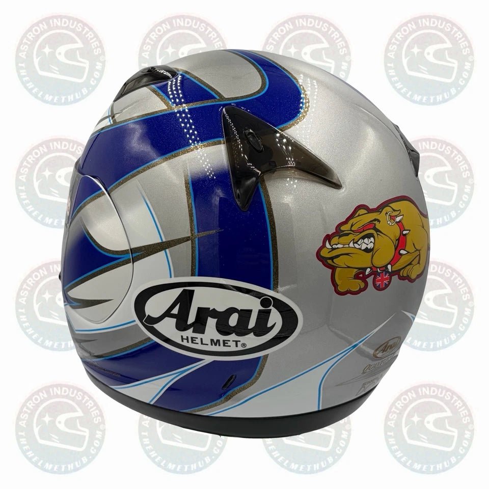 Arai Quantum 2 Hacker Silver & Blue Motorcycle Helmet - TheHelmetHub