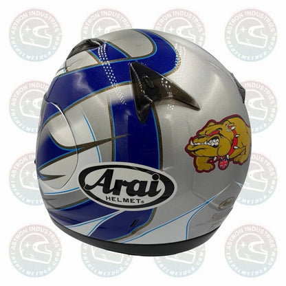 Arai Quantum 2 Hacker Silver & Blue Motorcycle Helmet - TheHelmetHub