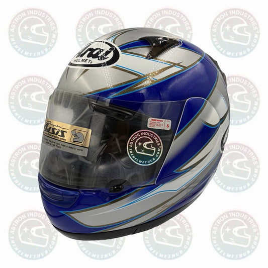Arai Quantum 2 Hacker Silver & Blue Motorcycle Helmet - TheHelmetHub