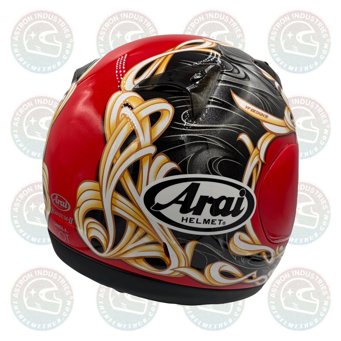 Arai Quantum 2 Swirl Red Motorcycle Helmet - TheHelmetHub