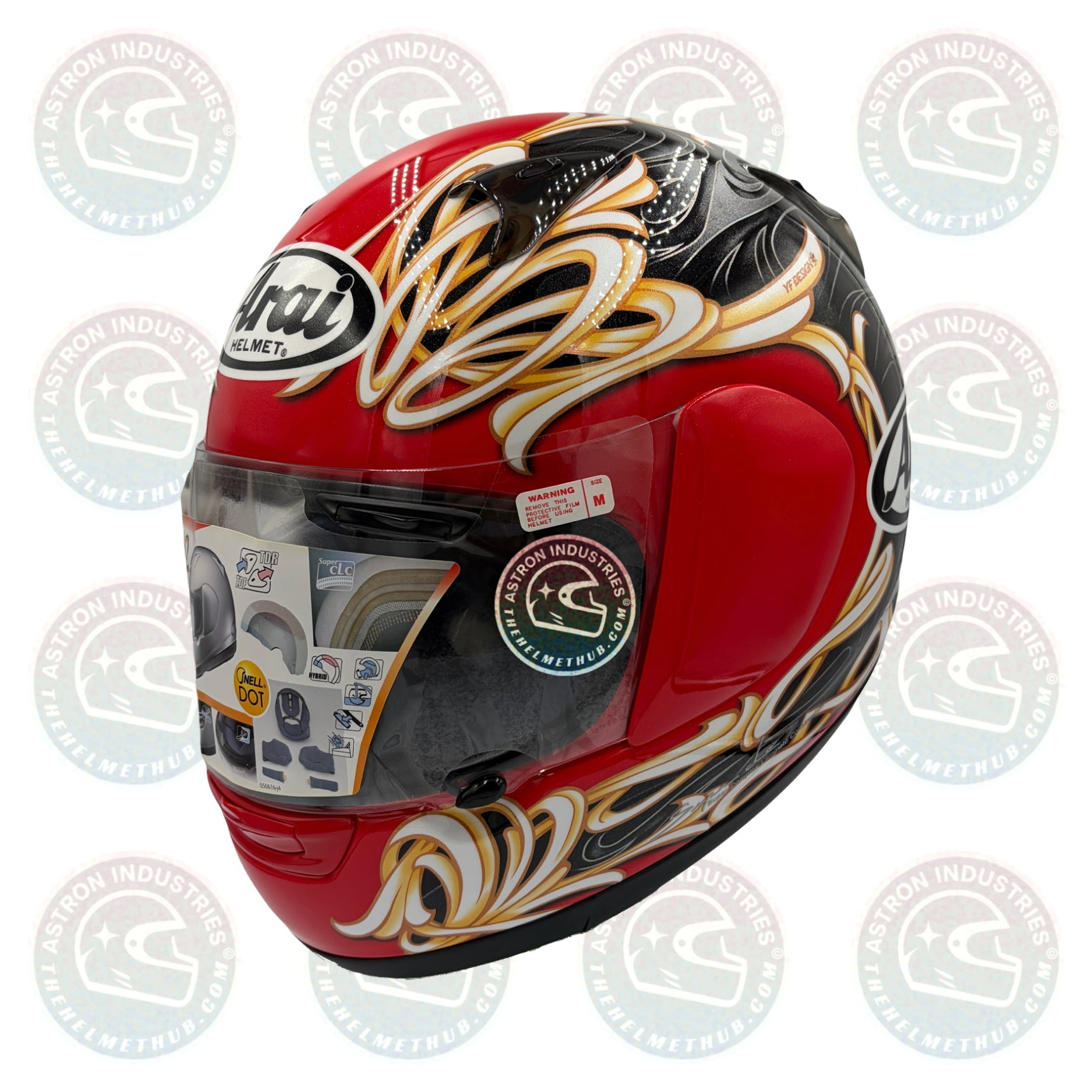 Arai Quantum 2 Swirl Red Motorcycle Helmet - TheHelmetHub
