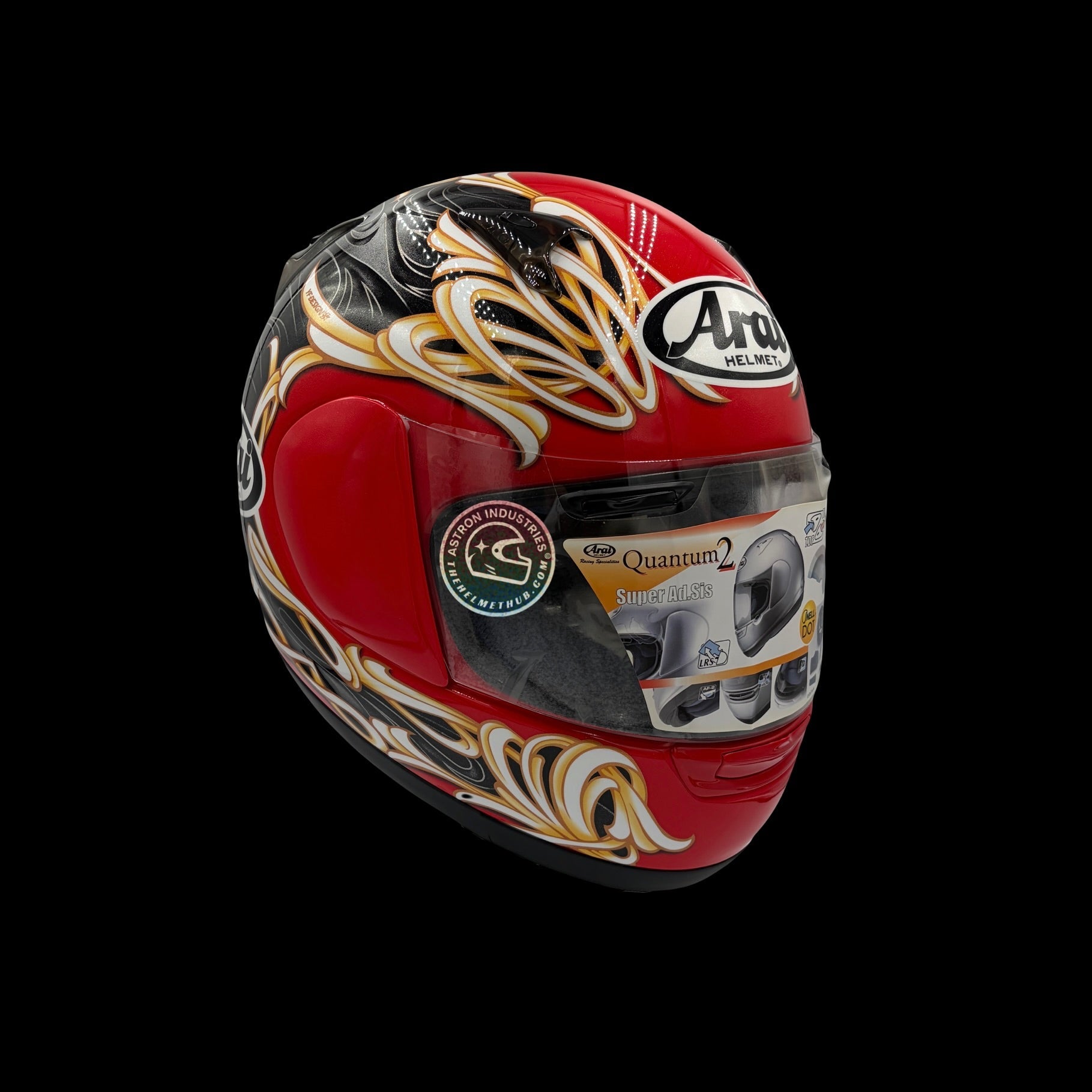 Arai Quantum 2 Swirl Red Motorcycle Helmet - TheHelmetHub