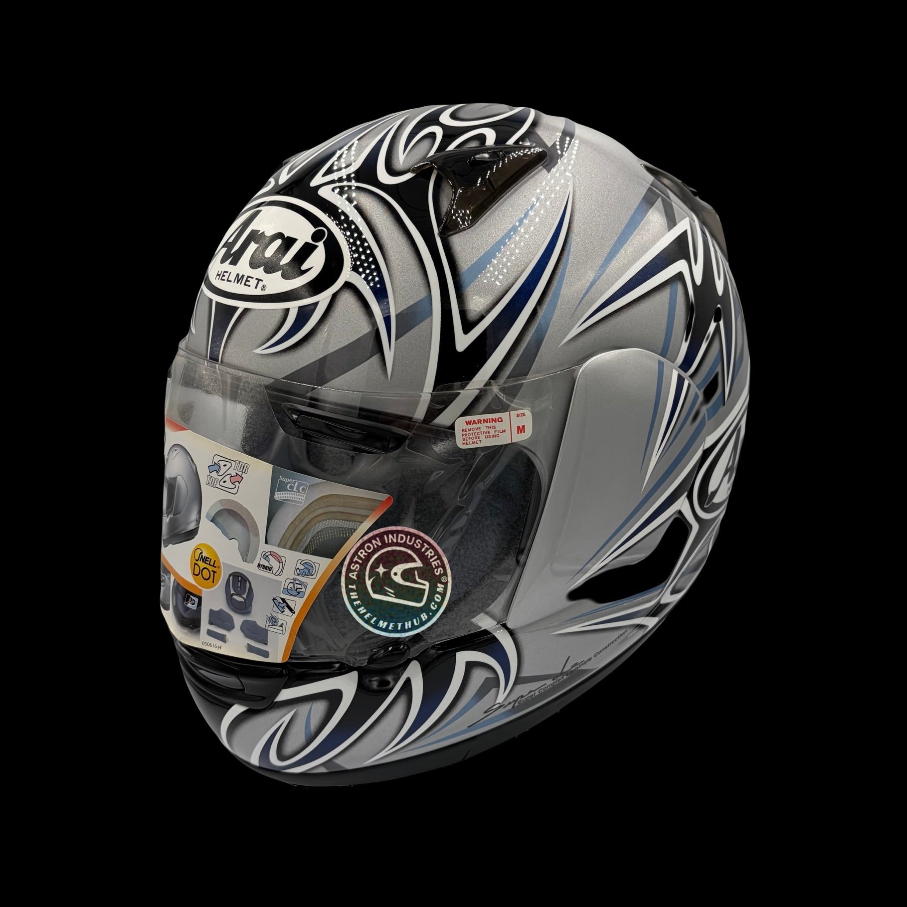 Arai Quantum 2 Tattoo Silver Motorcycle Helmet - TheHelmetHub
