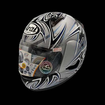 Arai Quantum 2 Tattoo Silver Motorcycle Helmet - TheHelmetHub
