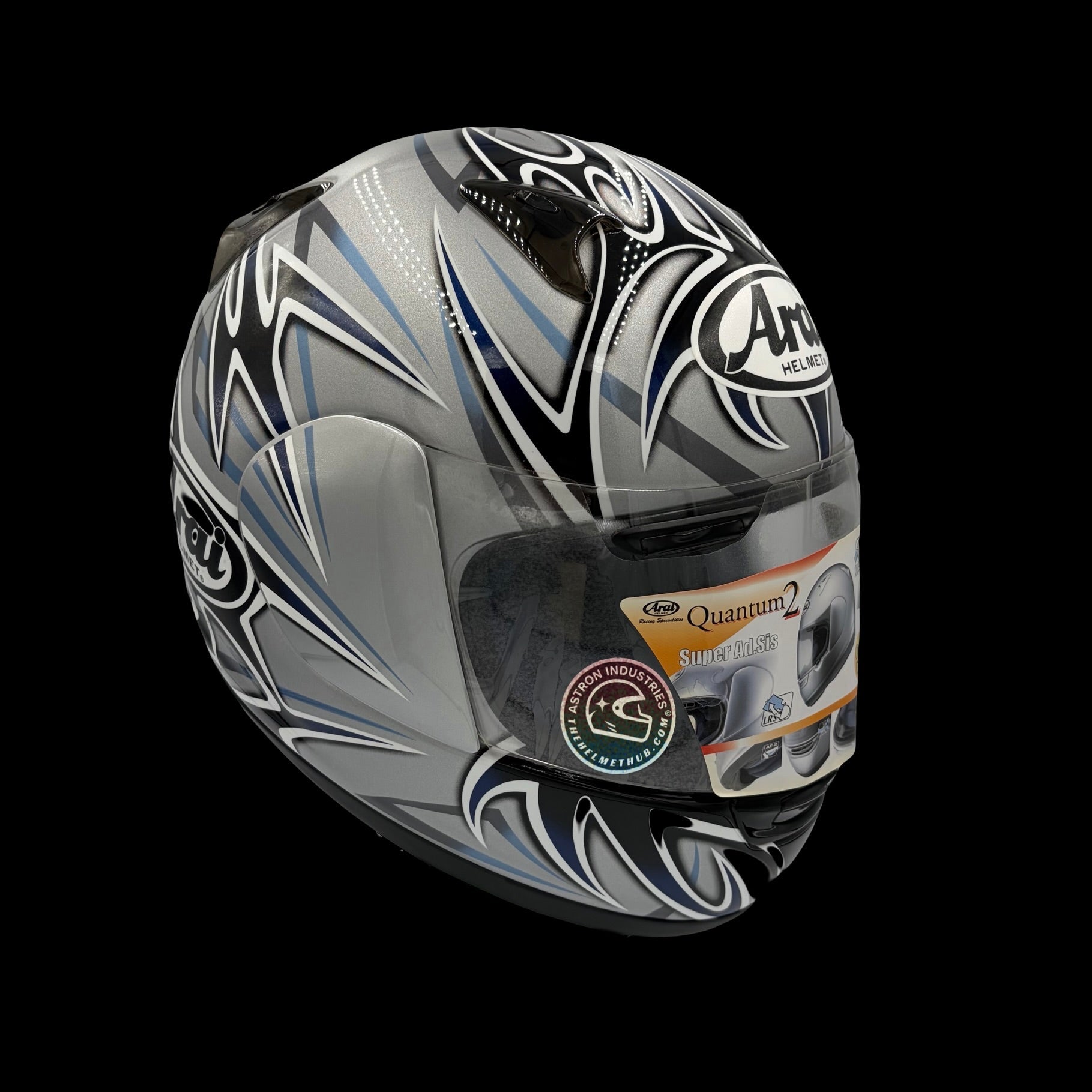 Arai Quantum 2 Tattoo Silver Motorcycle Helmet - TheHelmetHub