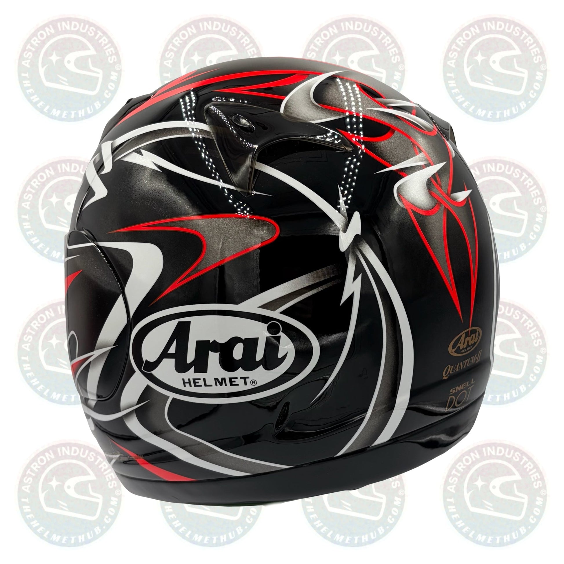 Arai Quantum 2 Twisted Black and Red Motorcycle Helmet - TheHelmetHub