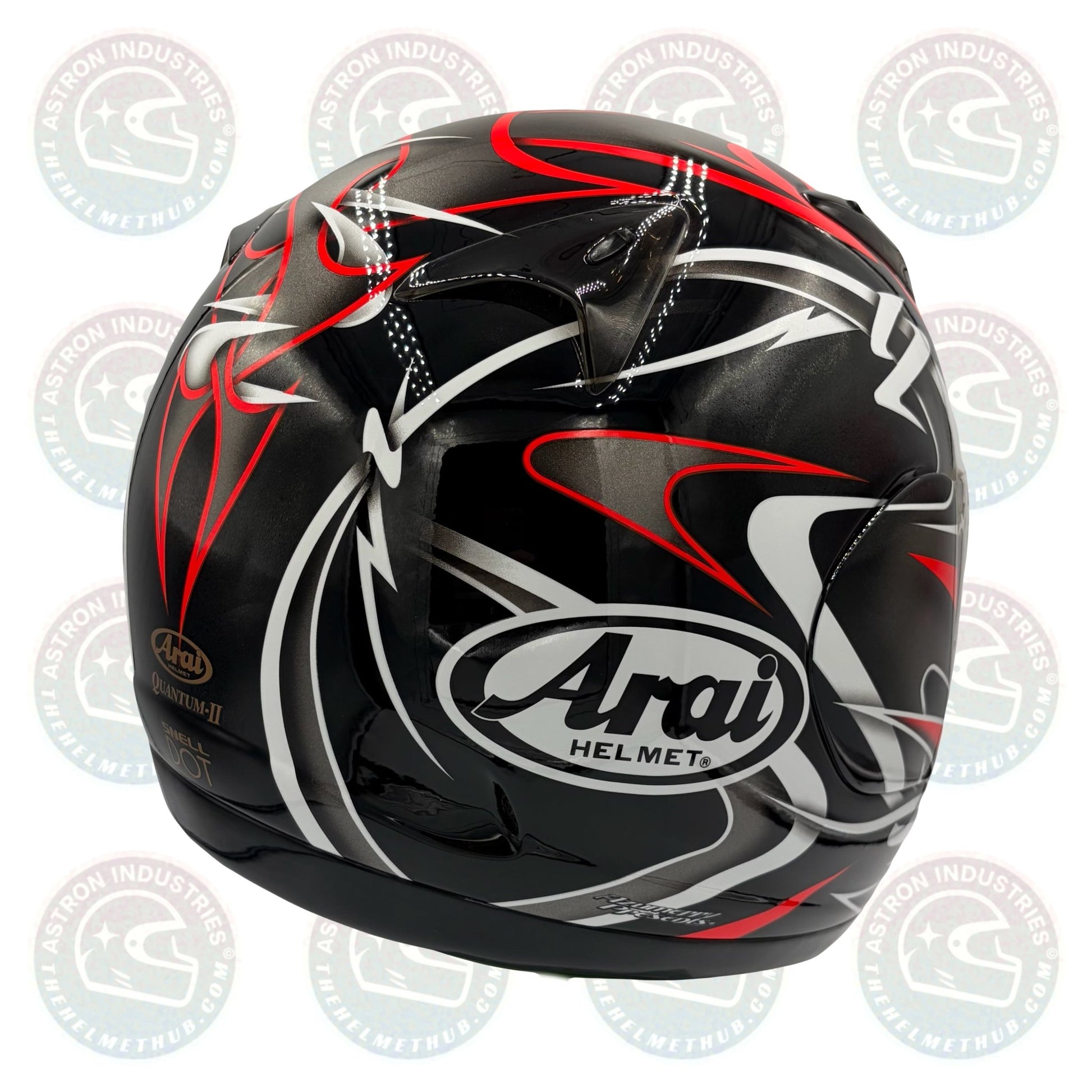 Arai Quantum 2 Twisted Black and Red Motorcycle Helmet - TheHelmetHub