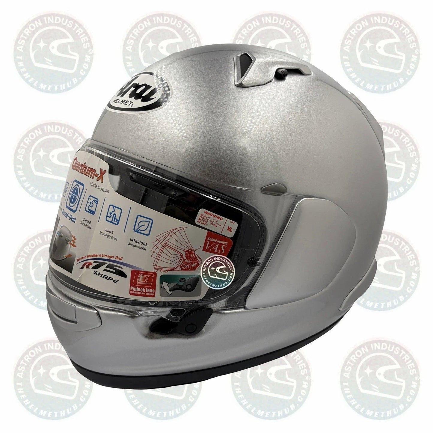 Arai Quantum - X Aluminum Silver Motorcycle Helmet - TheHelmetHub