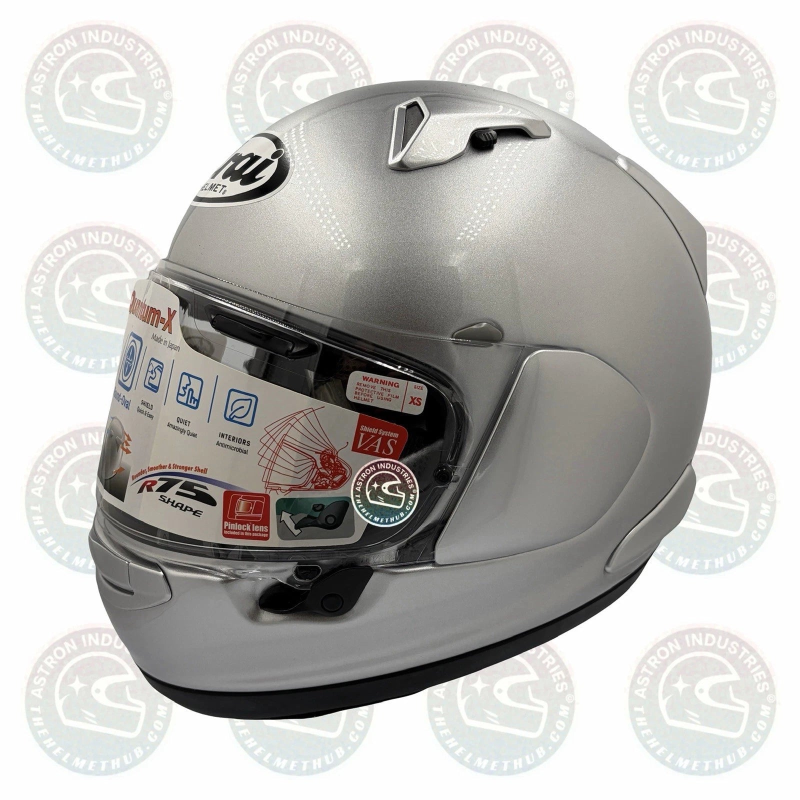 Arai Quantum - X Aluminum Silver Motorcycle Helmet - TheHelmetHub