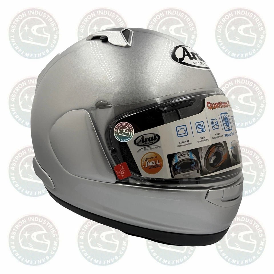 Arai Quantum - X Aluminum Silver Motorcycle Helmet - TheHelmetHub