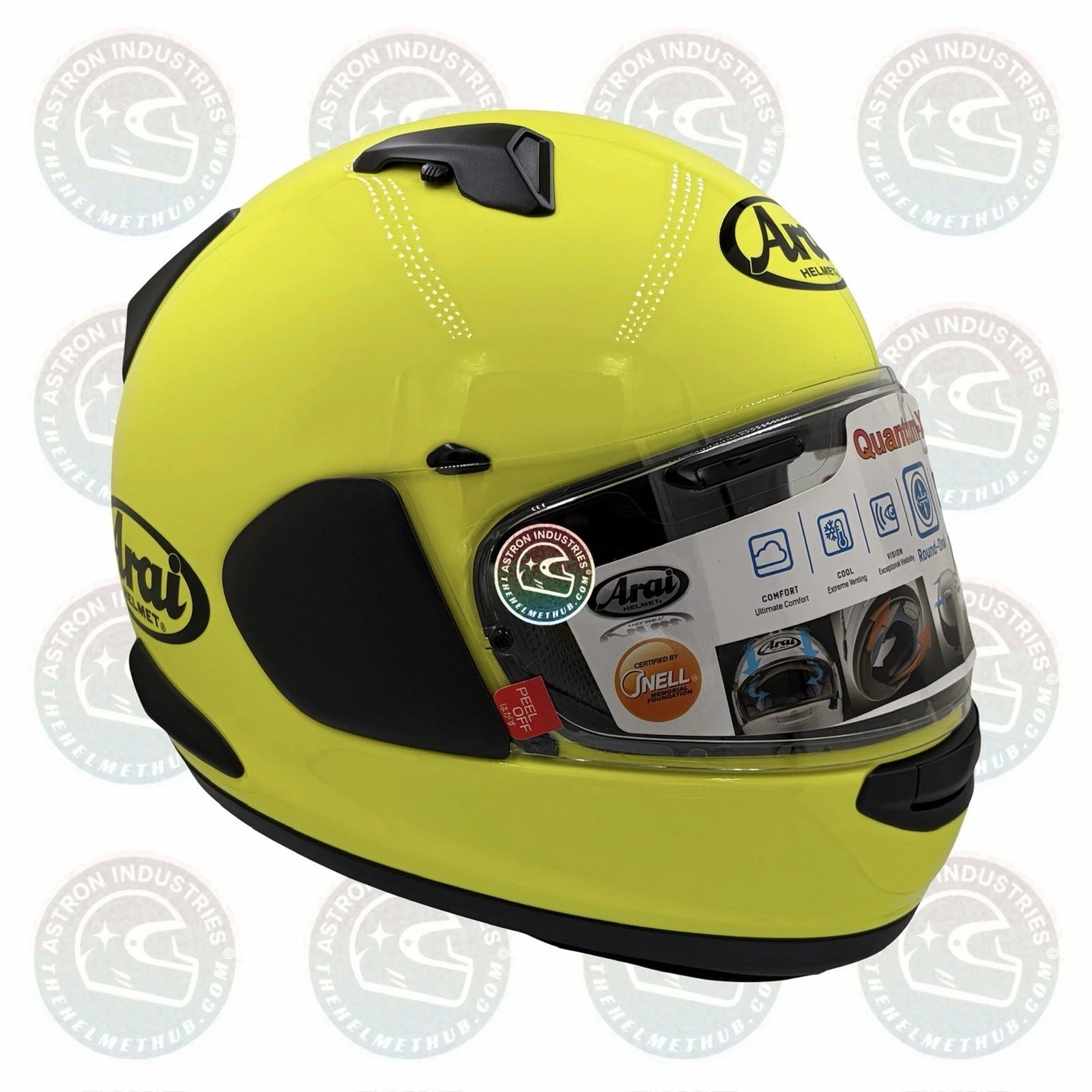 Arai Quantum - X Fluorescent Yellow Motorcycle Helmet - TheHelmetHub