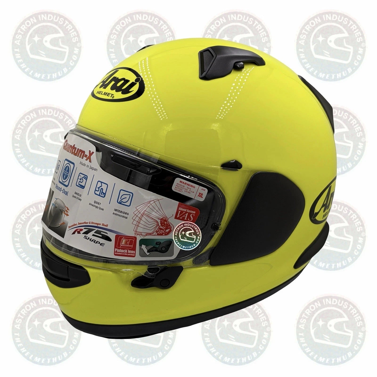 Arai Quantum - X Fluorescent Yellow Motorcycle Helmet - TheHelmetHub