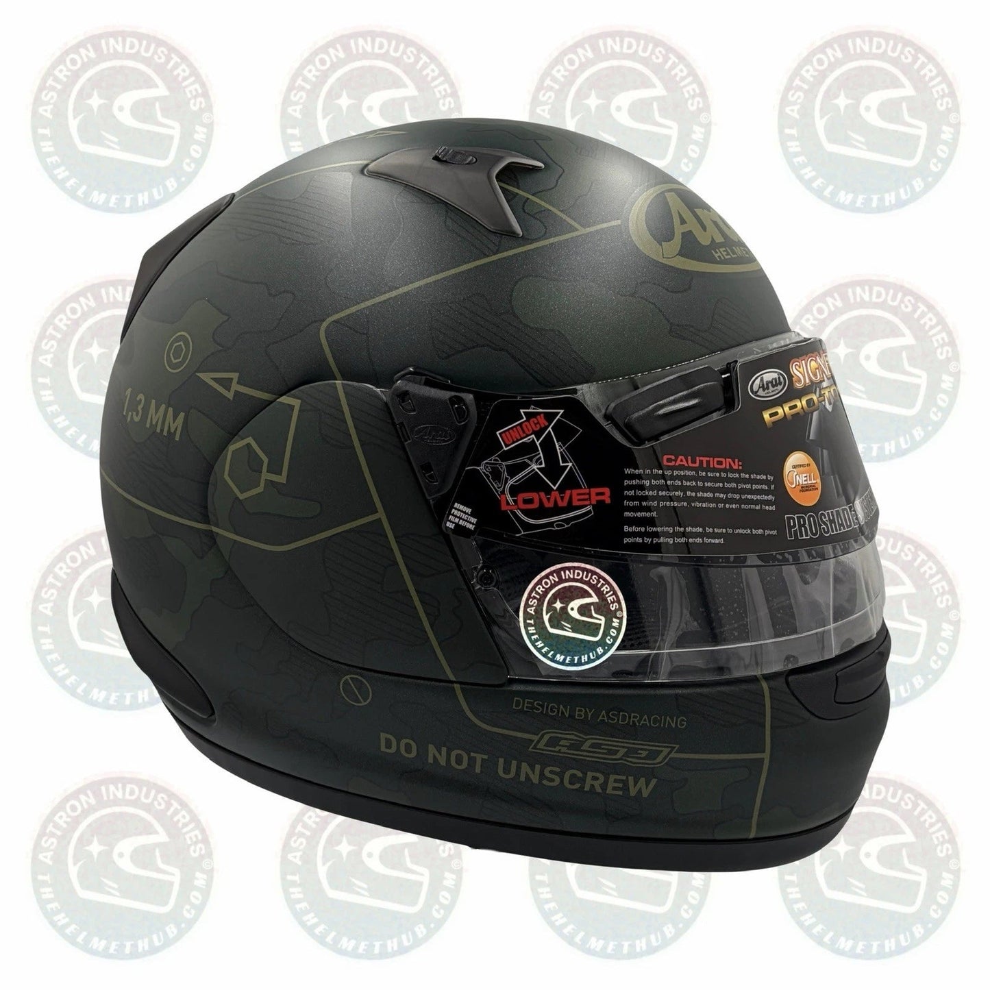 Arai Signet - Q Racer PRO Tour Tactical Green Frost w/ PRO SHADE - TheHelmetHub