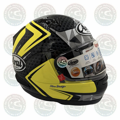 Arai Signet-X Dyno Fluorescent Yellow Motorcycle Helmet - TheHelmetHub