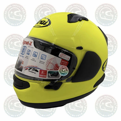 Arai Signet-X Fluorescent Yellow Motorcycle Helmet - TheHelmetHub