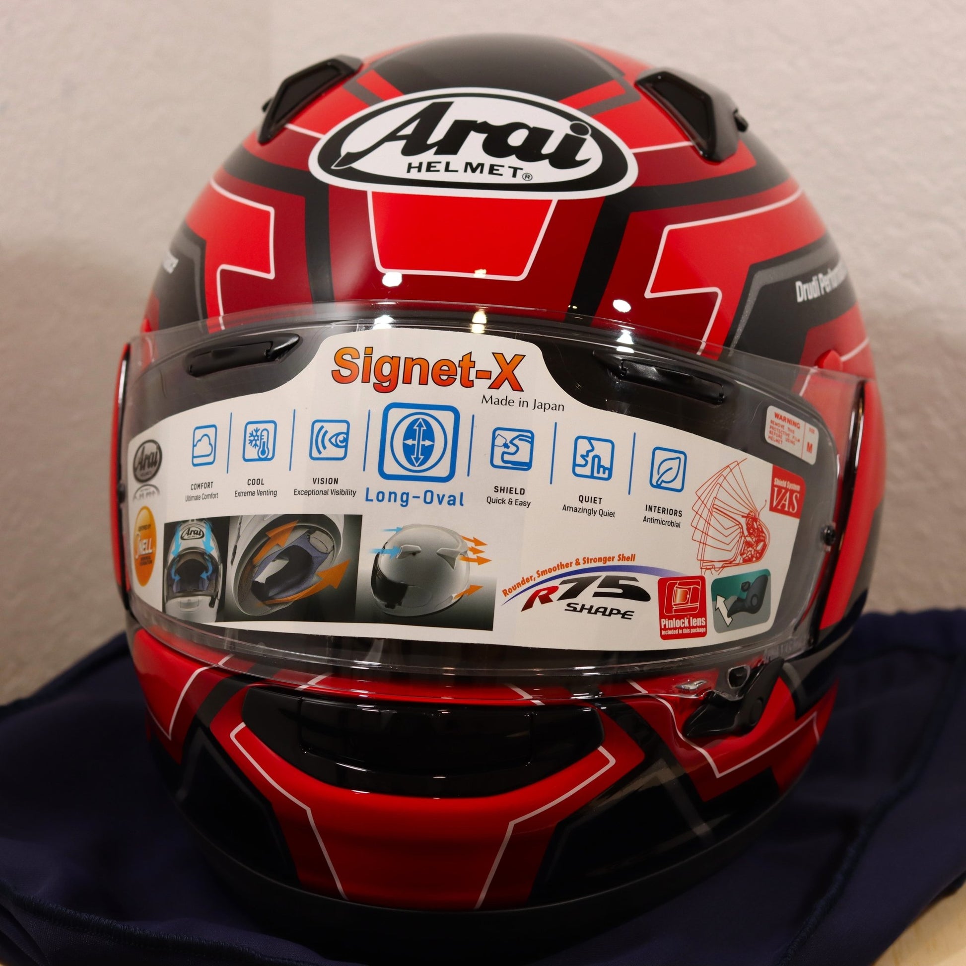 Arai Signet - X Place Red Motorcycle Helmet - TheHelmetHub