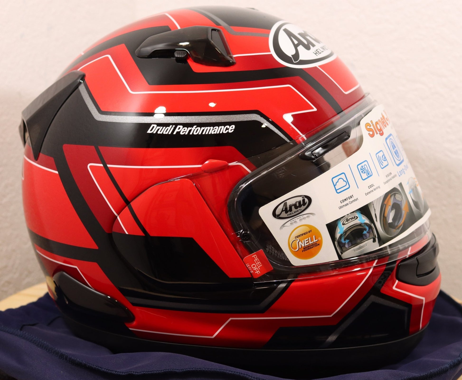 Arai Signet - X Place Red Motorcycle Helmet - TheHelmetHub