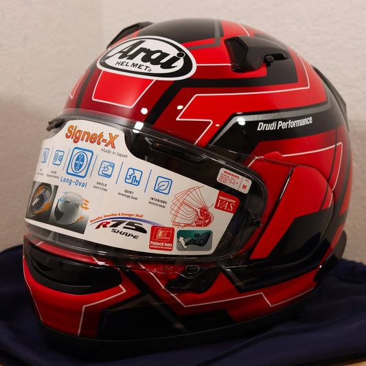 Arai Signet - X Place Red Motorcycle Helmet - TheHelmetHub