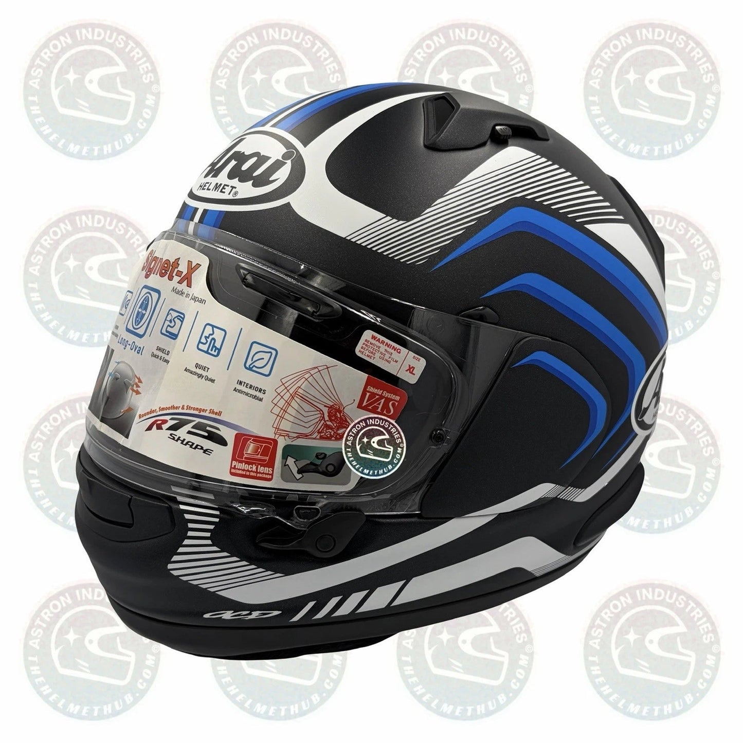 Arai Signet-X Shockwave Blue Frost Motorcycle Helmet - TheHelmetHub
