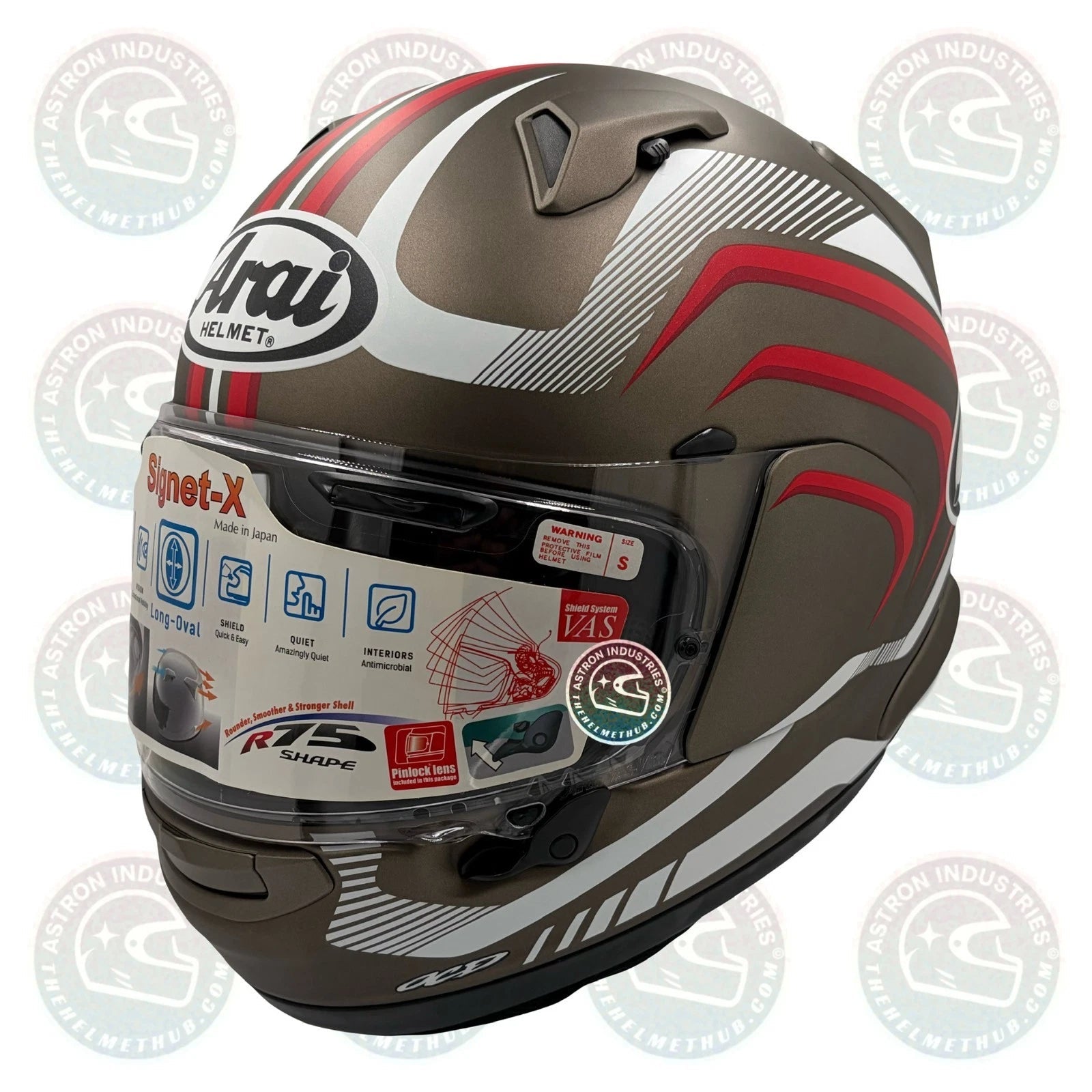Arai Signet-X Shockwave Grey Frost Motorcycle Helmet - TheHelmetHub