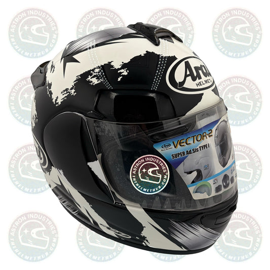 Arai Vector - 2 Marker Black Motorcycle Helmet - TheHelmetHub