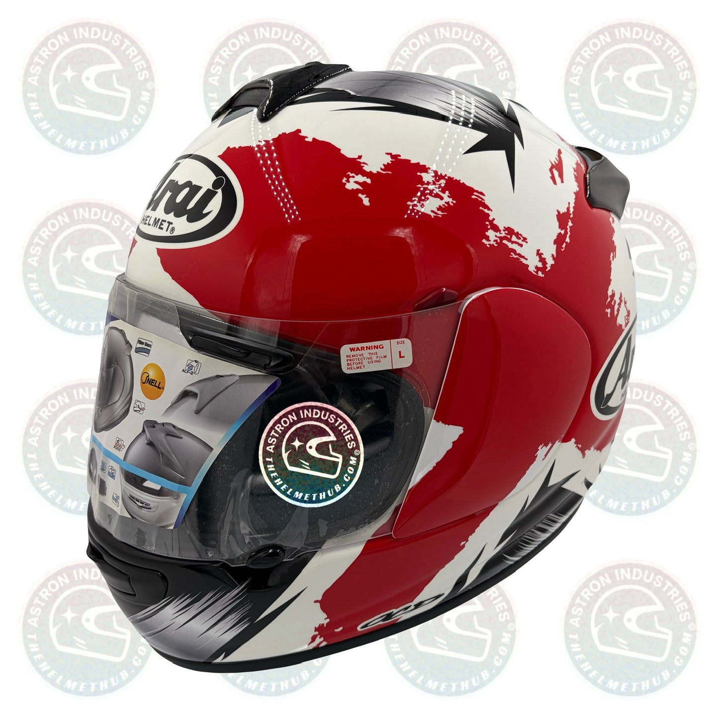 Arai Vector - 2 Marker Red Motorcycle Helmet - TheHelmetHub