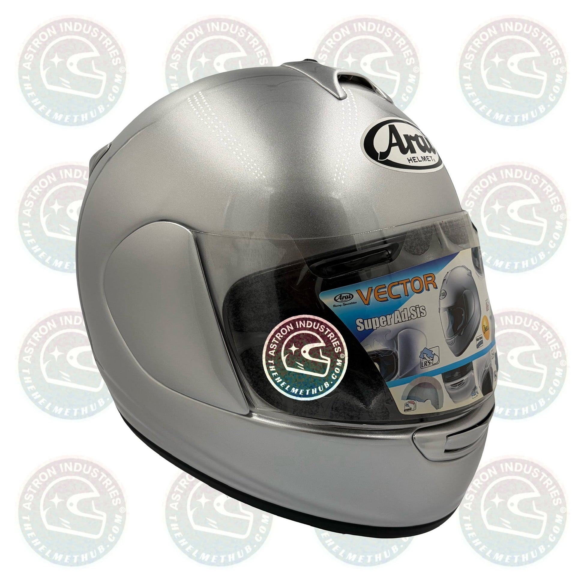 Arai Vector Aluminum Silver Motorcycle Helmet - TheHelmetHub