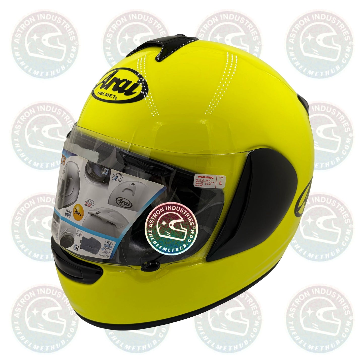 Arai Vector Flour Yellow Motorcycle Helmet - TheHelmetHub
