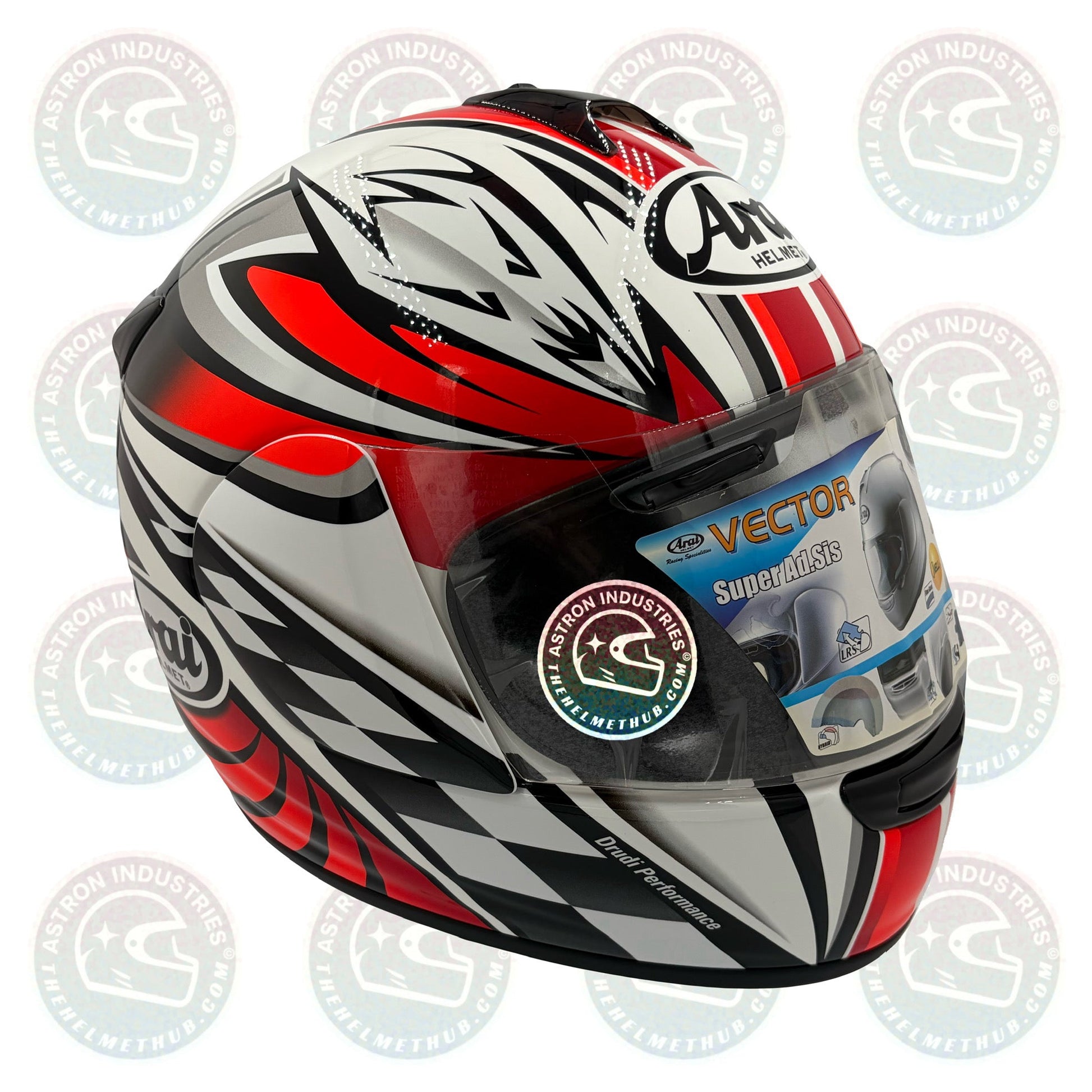 Arai Vector Leopard Red Motorcycle Helmet - TheHelmetHub